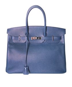 Birkin 35 in Bleu de Prusse Epsom Leather, N-Square (2010), DB, RC, 3 *
